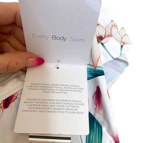 LA Blanca Womens Off Shoulder Ruffle One Piece Swimsuit - Picture 8 of 14